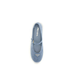 Blue Goatskin Ballet Flats
