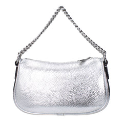 Gray Leather Handbag