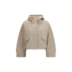 Beige Polyester Shell Jacket