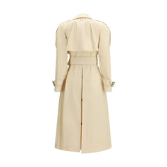 Beige Polyester Trench Coat