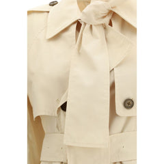 Beige Polyester Trench Coat