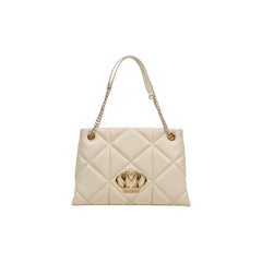 Beige Artificial Leather Handbag