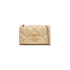 Beige Artificial Leather Handbag