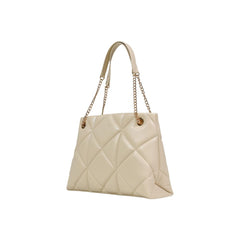 Beige Artificial Leather Handbag