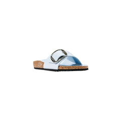 Blue Artificial Leather Flat Sandals
