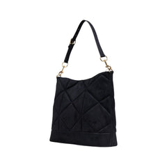 Black Suede Leather Handbag