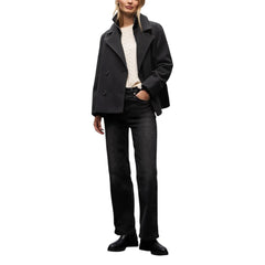 معطف أسود من البوليستر