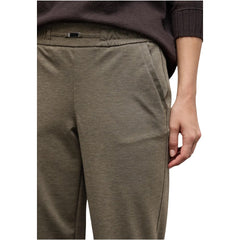 Brown Polyester Casual Pants