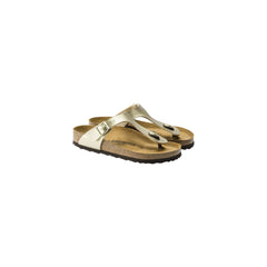 Gold Synthetic Flat Sandals