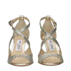 Gold Plastic Stiletto Heel Sandals