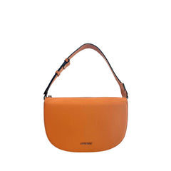 Orange Polyurethane Women Shoulder Bag