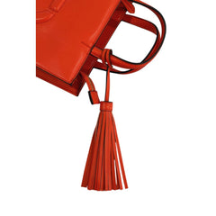 Orange Faux Leather Women Handbag