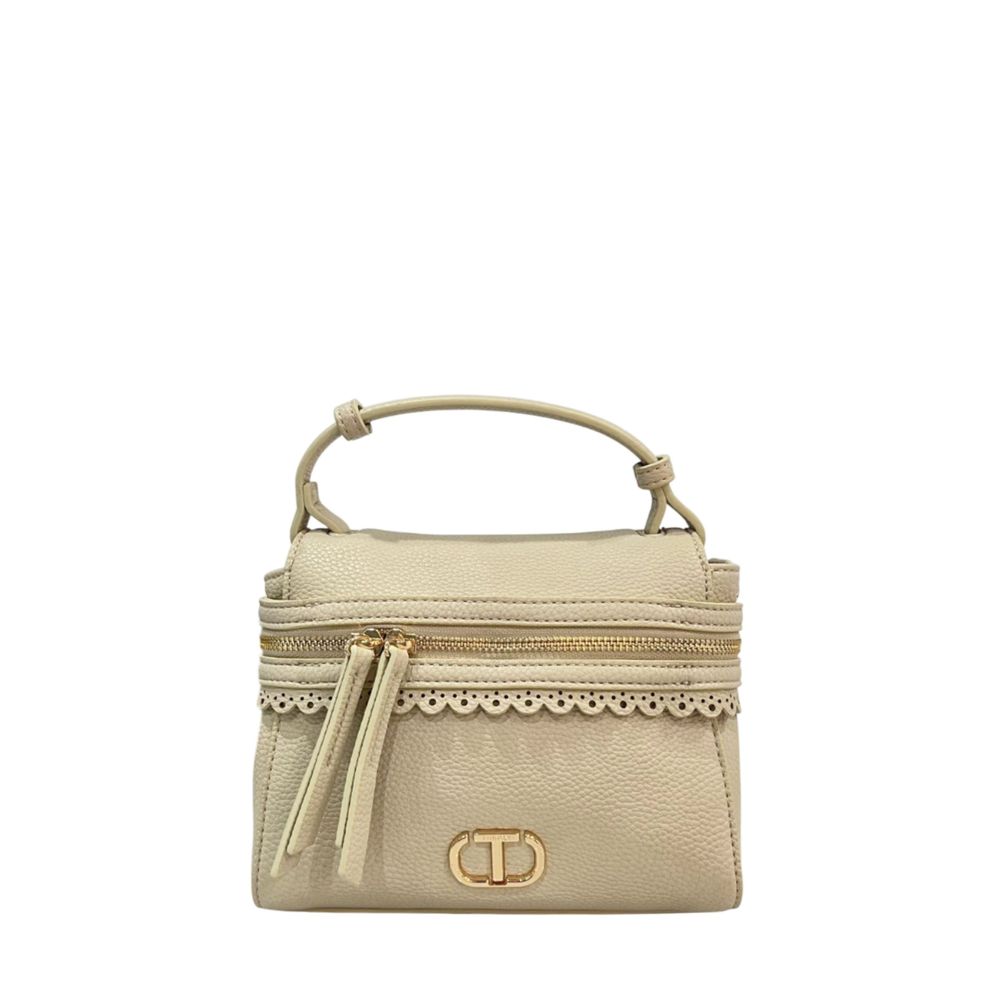 Beige Polyethylene Shoulder Bag