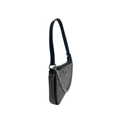 Black Polyurethane Women Shoulder Bag