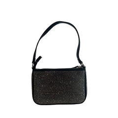 Black Polyurethane Women Shoulder Bag