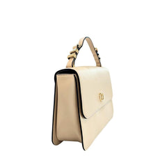 Beige Polyethylene Shoulder Bag