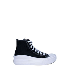 Black Cotton Platform Sneakers
