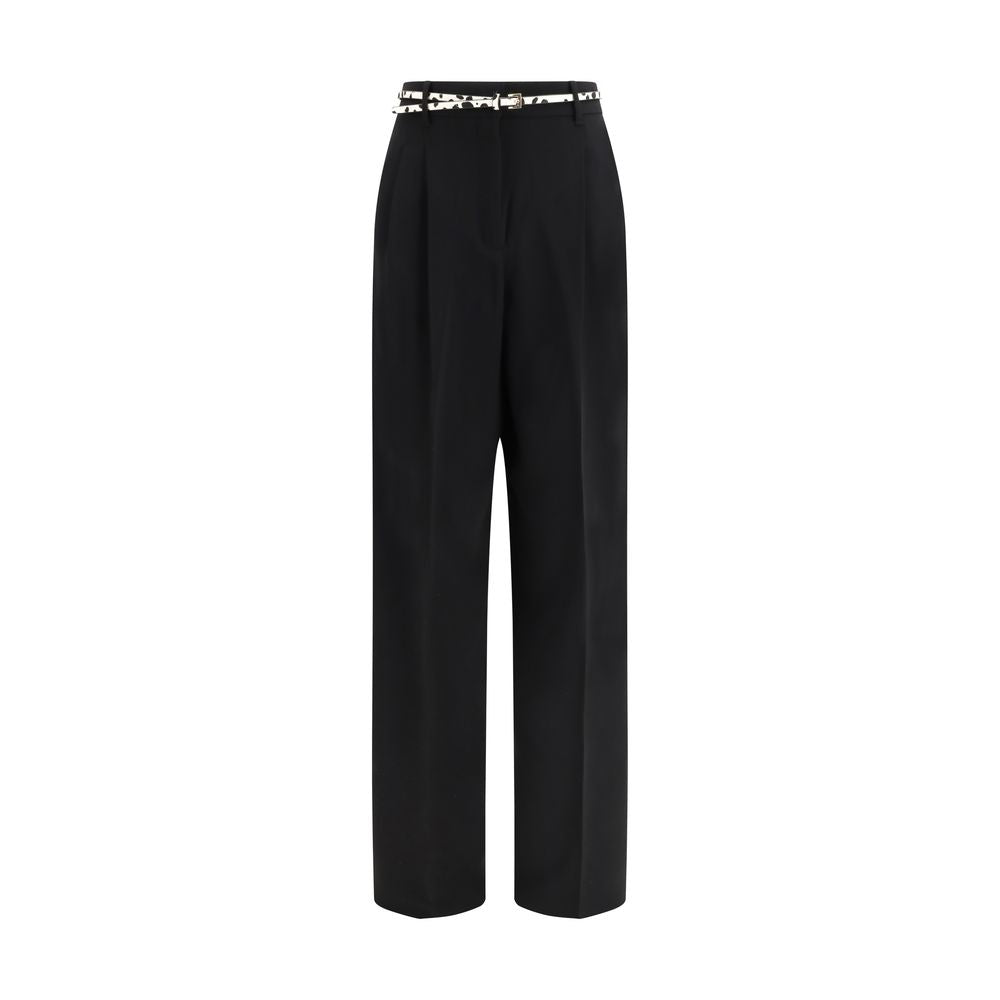 Black Triacetate Casual Pants