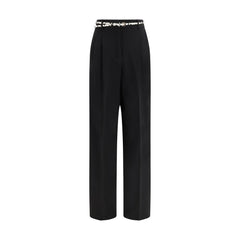 Black Triacetate Casual Pants