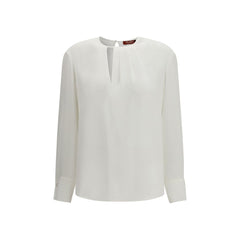White Triacetate Blouse