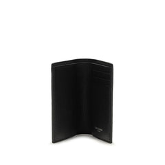 محفظة Bos Taurus من جلد العجل الأسود