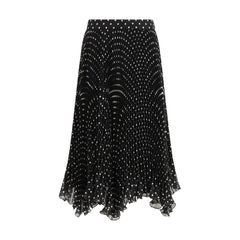 Black Viscose Midi Skirt