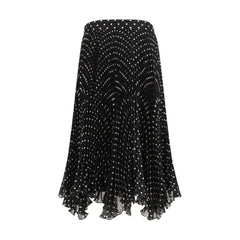 Black Viscose Midi Skirt