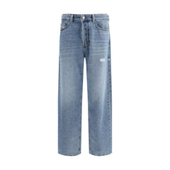 Blue Cotton Relaxed Fit Jeans