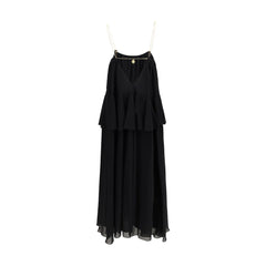 Black Silk Casual Dress