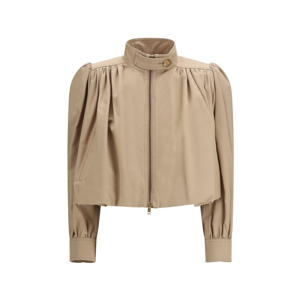 Beige Cotton Jackets And Coat