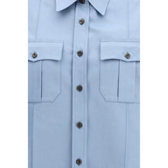Blue Cotton Shortsleeve Shirt