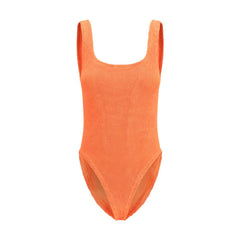 Orange Polyester One-Piece Swimsuit
