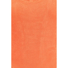 Orange Polyester One-Piece Swimsuit