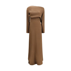 Brown Silk Casual Dress
