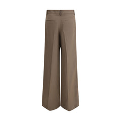 Beige Viscose Casual Pants