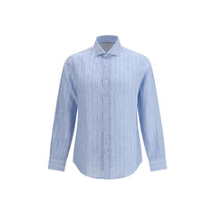 Blue Linen Pattern Shirt