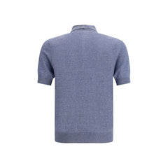 Blue Linen Polo Shirt