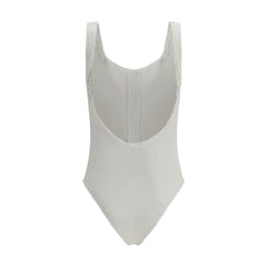 White Polyamide One-Piece Swimsuit