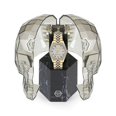 ساعة فاخرة من الفولاذ المقاوم للصدأ باللون الذهبي