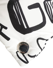 White Logo Print Whole Head Wrap Capello Hat