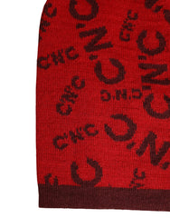 Red Wool Blend Branded Beanie Capello Hat