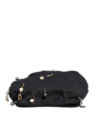 Men Black Cotton Embellished Newsboy Capello Hat