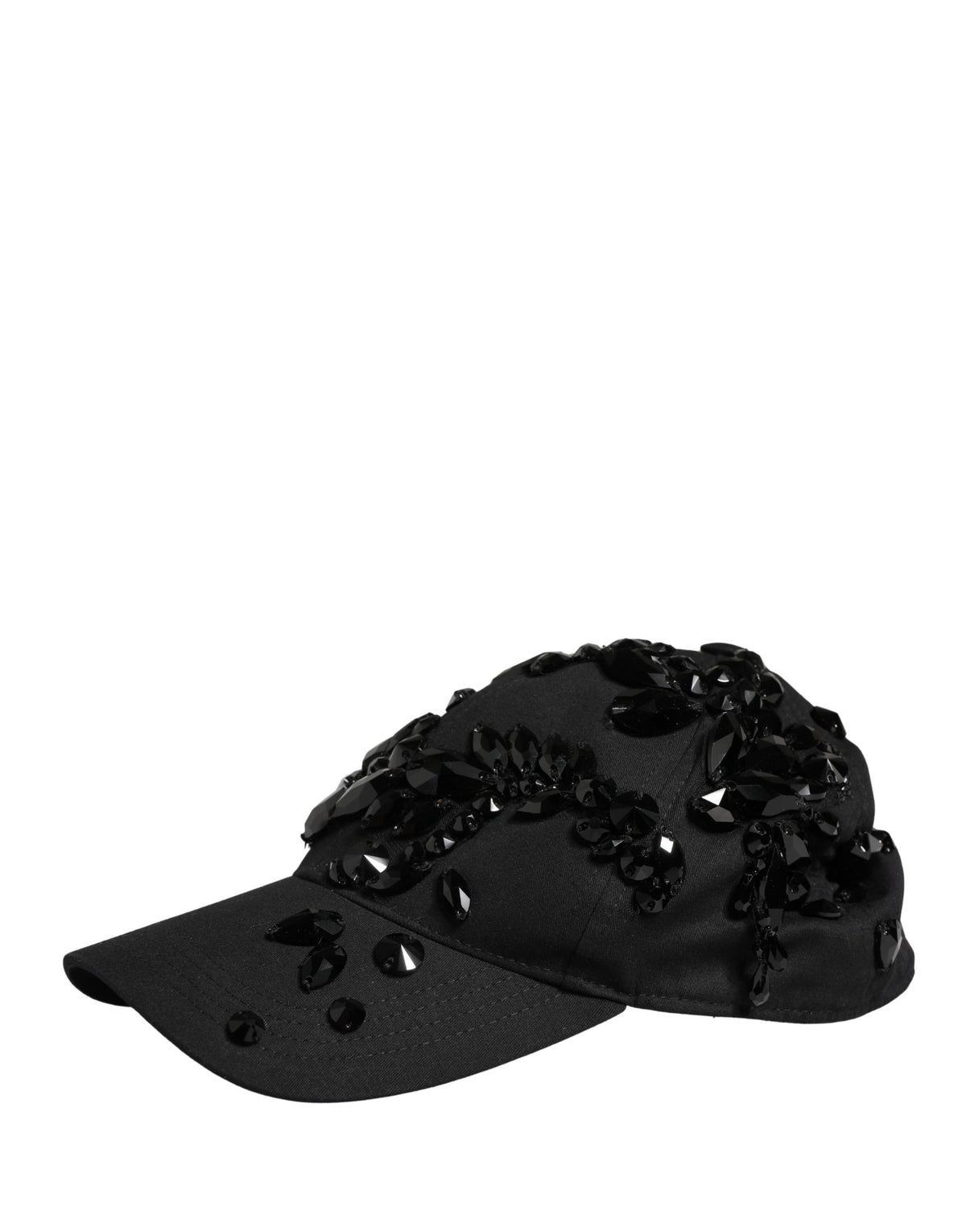 Men Black Cotton Embellished Baseball Capello Hat