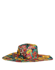 Men Multicolor Brocade Wide Brim Fisherman Capello Hat