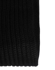 Black Cashmere Knitted Men Neck Warmer One Size Scarf