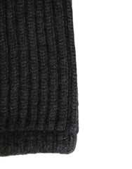 Black Cashmere Knitted Men Winter Neck Warmer Hat