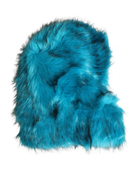 Blue Modacrylic Fur Women Bucket Capello Hat