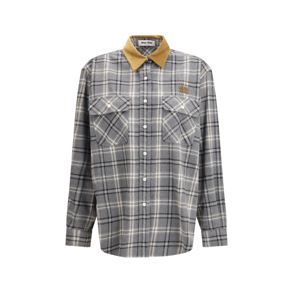 Gray Cotton Pattern Shirt