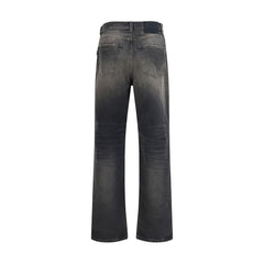 Black Cotton Relaxed Fit Jeans