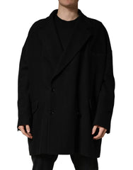 Black Double Breasted 2 Buttons Suit Jacket